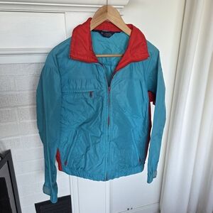 Vintage 80's Columbia Sportswear 100% Nylon Color Block Teal Womens Medium